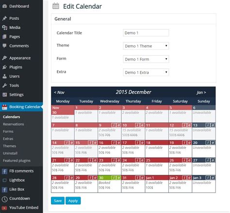 WP Booking System – The booking calendar plugin for WordPress.